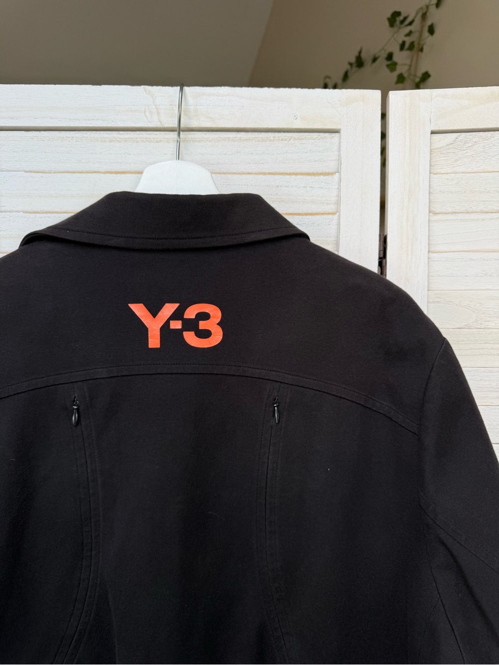 Y-3 Yohji Yamamoto Adidas Black Zip Jacket Red Logo – Size M